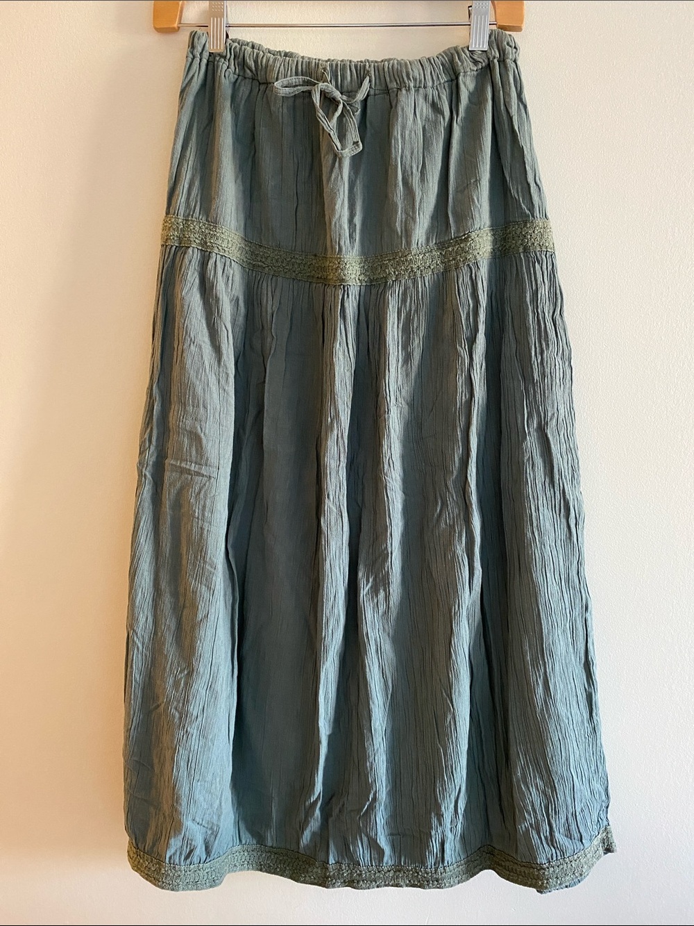 🎀3 for $19 ✨ Women's Sage Green Boho Maxi Skirt
